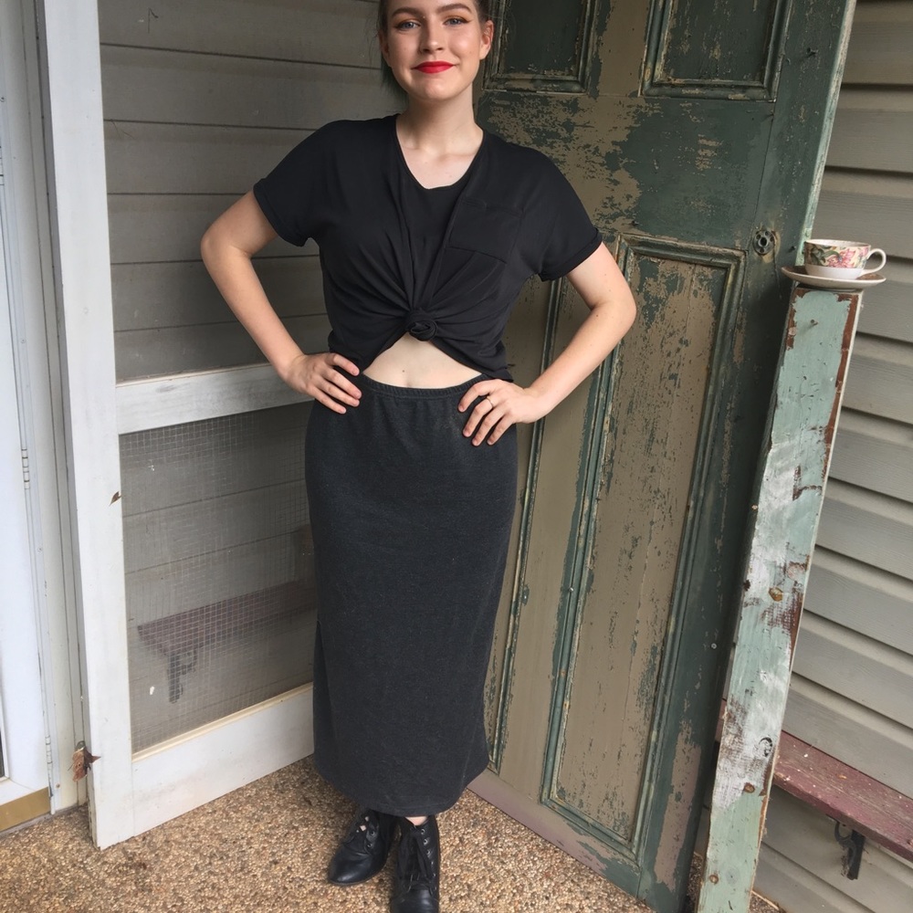 Dark Gray Maxi Skirt